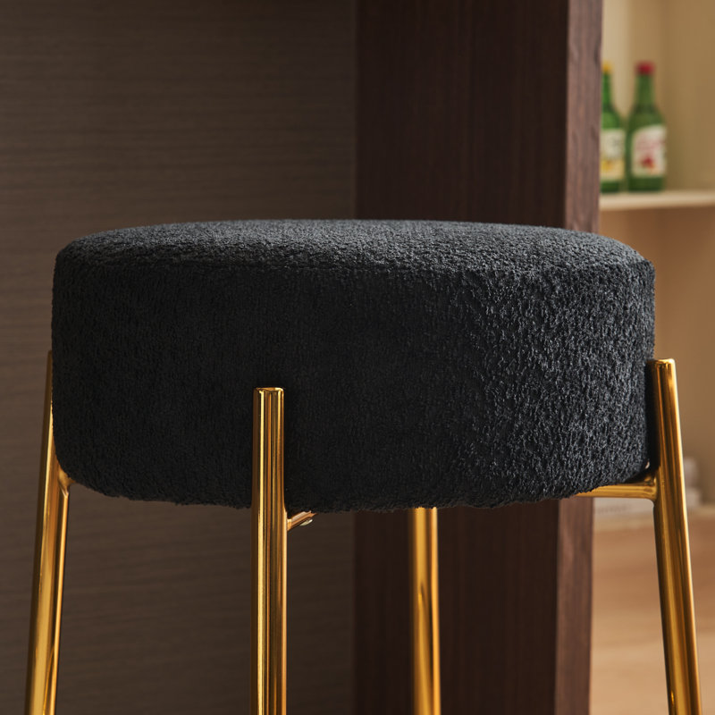 Tabourets de bar modernes, Noir, Or, Tabouret de comptoir (siège d'une hauteur de 24 p