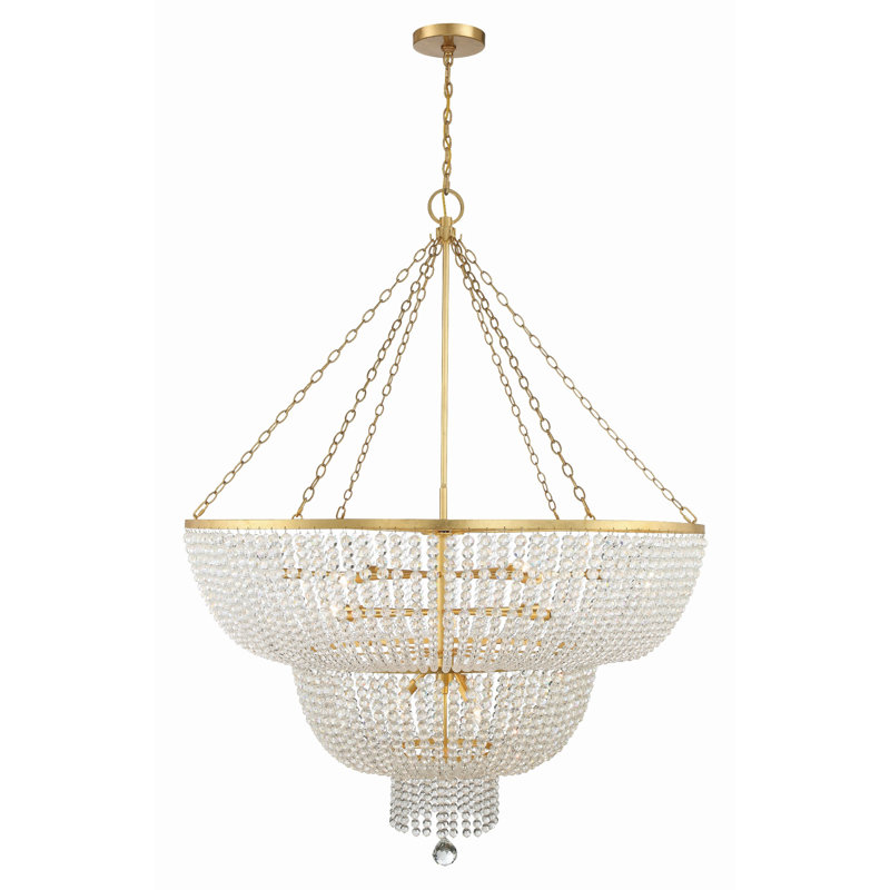 Jacquelynn 15 - Light Dimmable Tiered Chandelier, Gold