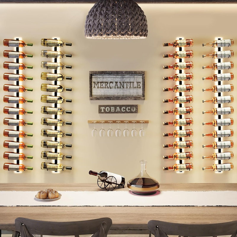 Étagère à vin murale, support de rangement et présentoir à bouteilles de vin modulaire à monter soi-même pour la cuisine, la salle à manger, le bar et la cave à vin