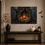 «Glowing Lantern In Mossy Tree Hollow Amidst Halloween», art mural sur toile-1229470120