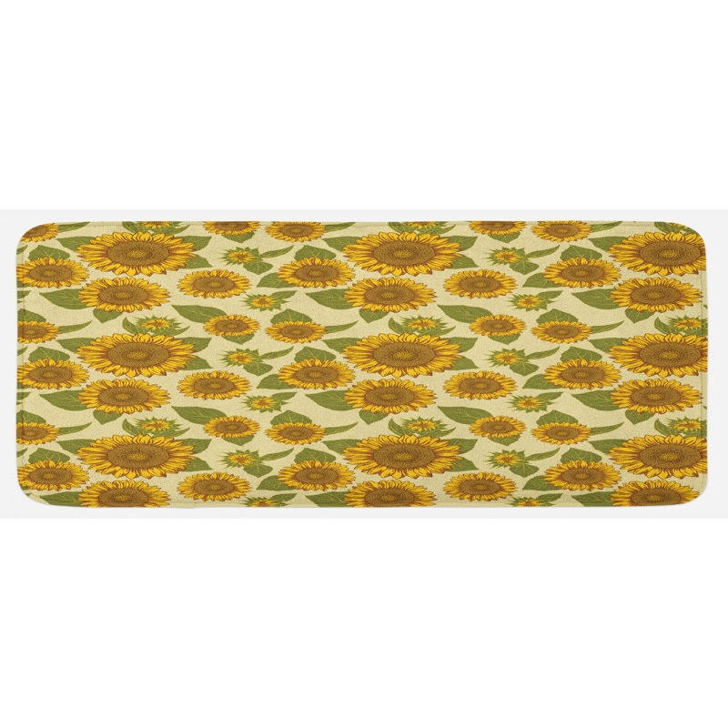 Tapis de cuisine tournesol