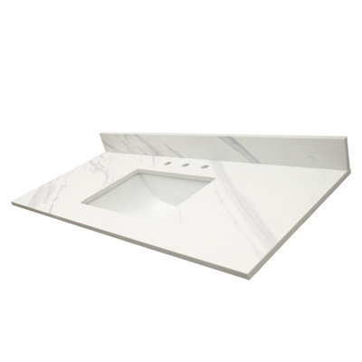 LustreLine Monte Aurora 49 in. x 22 in. Engineered Stone Integrated Single Sink Vanity Top