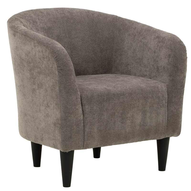 Fauteuil demi-tonneau de 29,50 po de largeur, Chloe Slate 100% Polyester