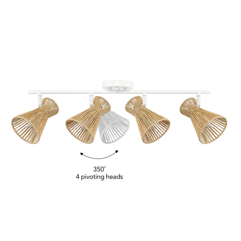 Aileu 28'' 4 -Light Fixed Track Track Kit with Dimmable and Adjustable Head