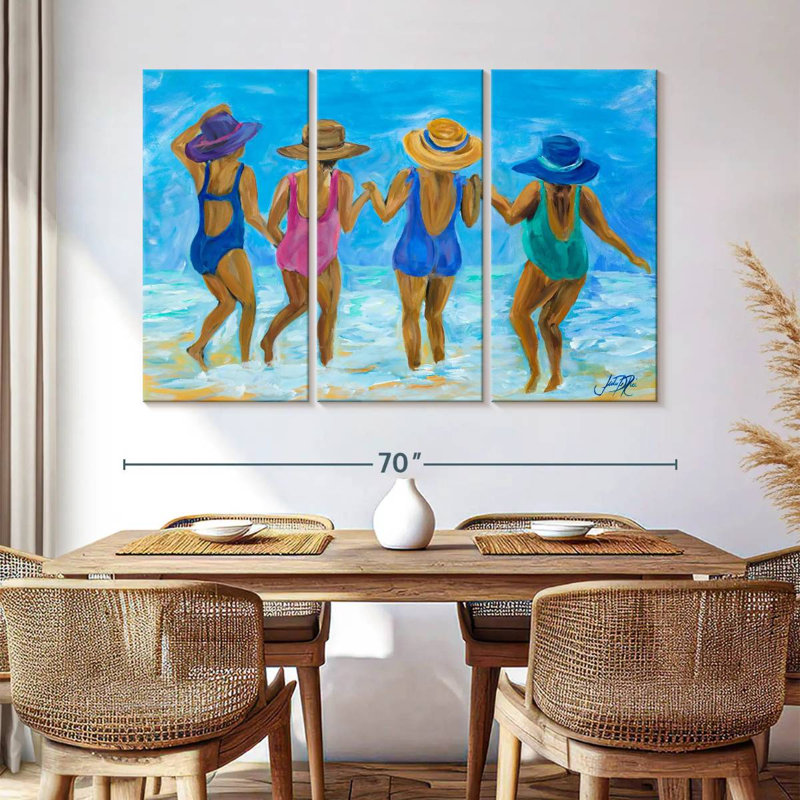 Mesdames Leisha sur la plage I, H 42 po x l 65 po
