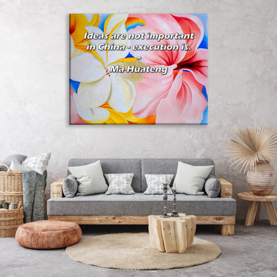 Artsy Quote "Ideas are not important in China - execution is." By Ma Huateng Gallery Wrapped Canvas