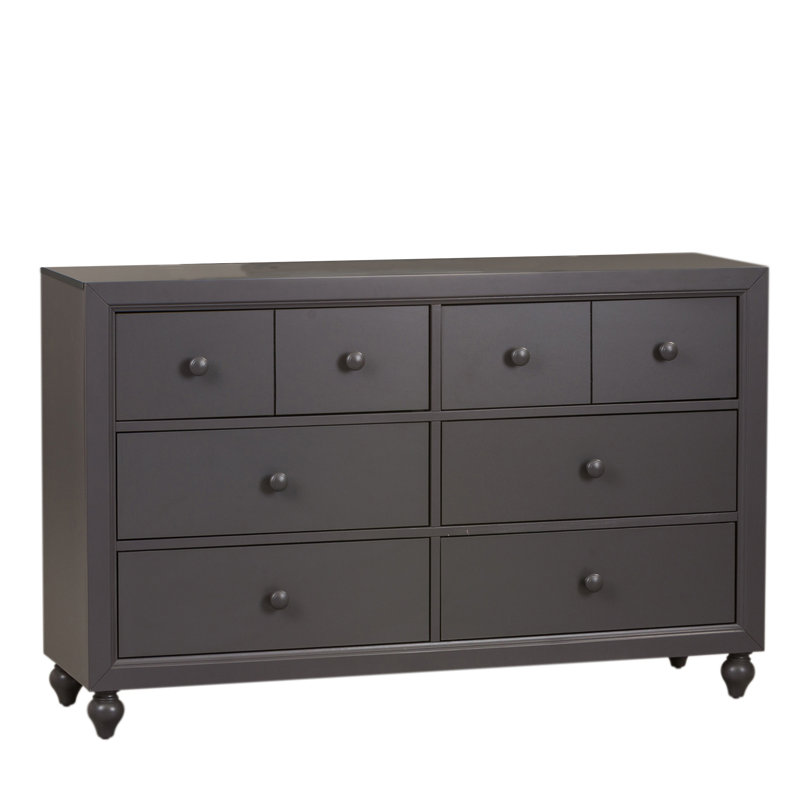 Commode double 6 tiroirs Droskyn, Gris