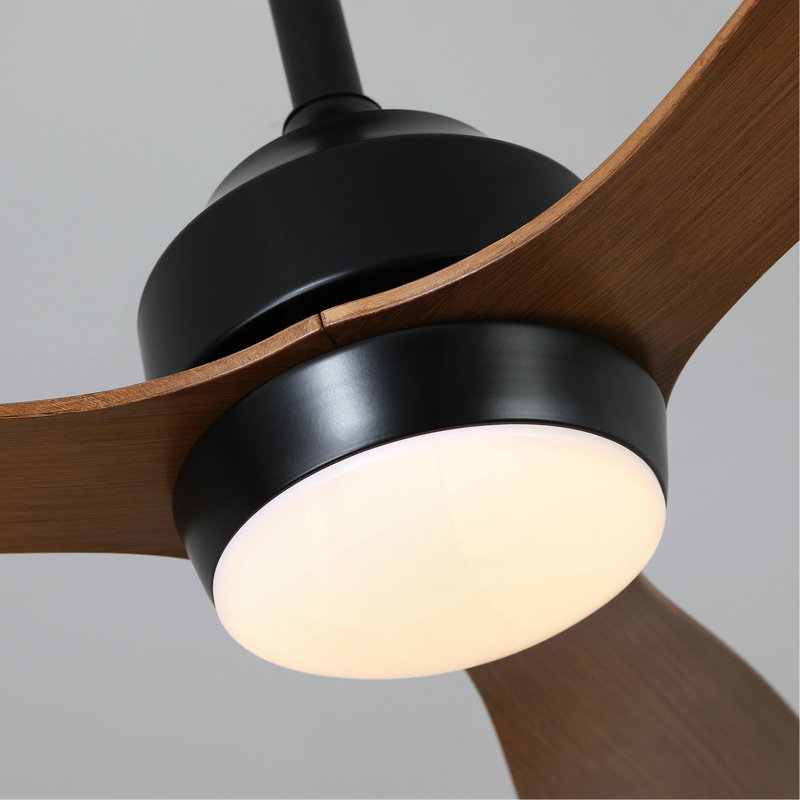 Ventilateur de plafond de 52 po avec lumières et 3 ventilateurs de plafond en ABS à 6 niveaux, ventilateur de plafond réversible, pour salon de patio, chambre à coucher, bureau, intérieur.