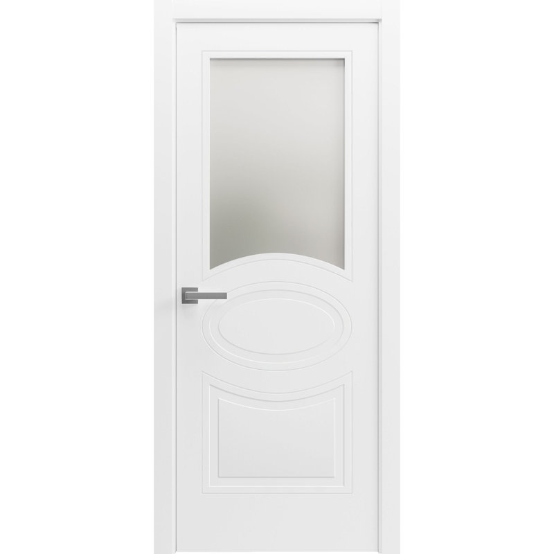 Porte opaque solide en verre français / Mela 7012 / Poignée à panneau simple régulier / Portes de chambre à coucher modernes pour salle de bain