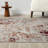 Rust/Gray Industrial Distressed Abstract Machine Washable Rug-136276023