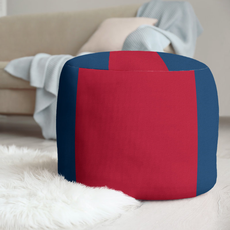 repose-pieds rond 20,5", Bleu marine / Rouge