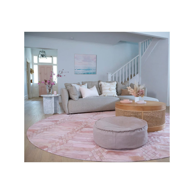 Art Hide Cowhide Area Rug in Pink, Rectangle 9' x 12'