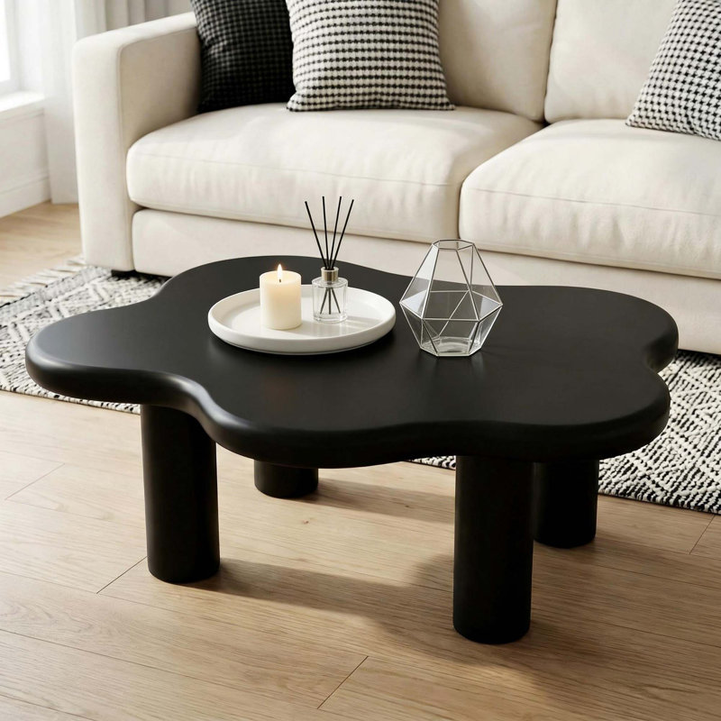 Table basse Elegant Cloud avec bureau spacieux, Noir