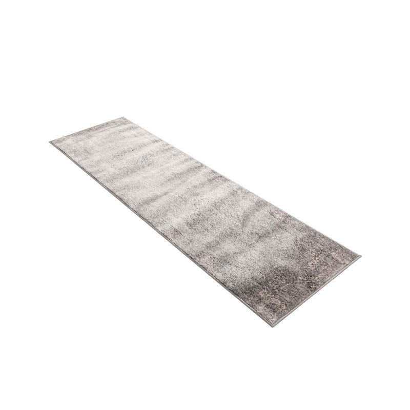 Tapis oriental gris Janousek, Tapis de couloir 2 pi 7 po x 10 pi