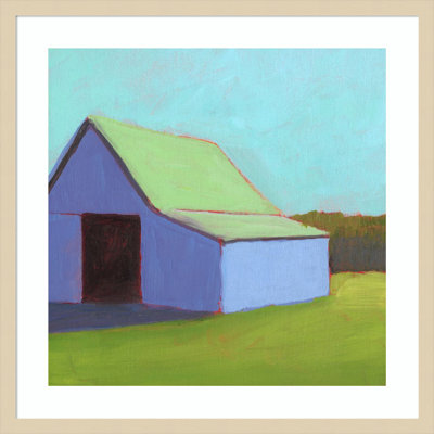 «Homestead Barn I» par Carol Young, reproduction d'art encadrée sur bois