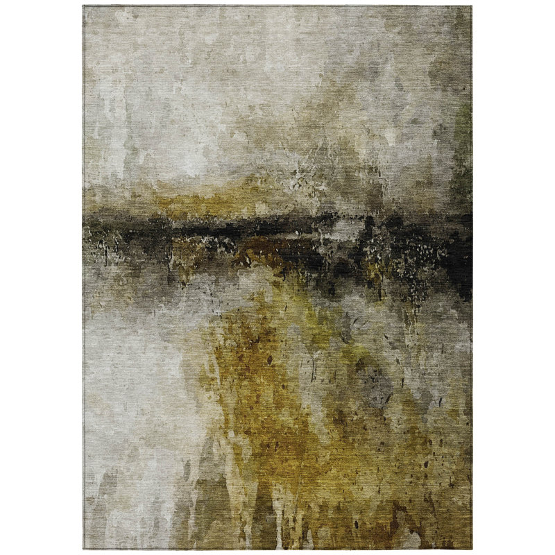 Machine Washable Indoor/Outdoor Chantille ACN2739 Modern Rug, Wheat, 9' x 12'