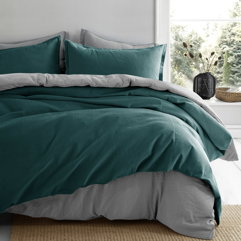 Ensemble de housse de couette Neil, Housse de couette pour lit simple + 1 taie d'oreil, Pin