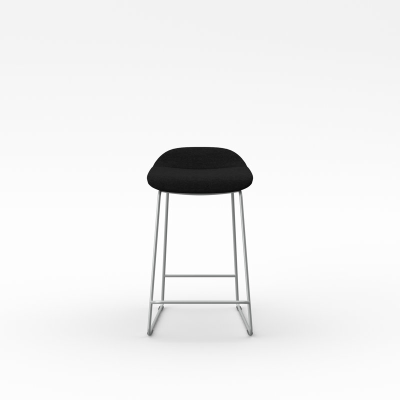 Tabouret Lilly , Argent, Mélange de polyester Nightfall, Tabouret de comptoir (siège d'une hauteur de 24 p