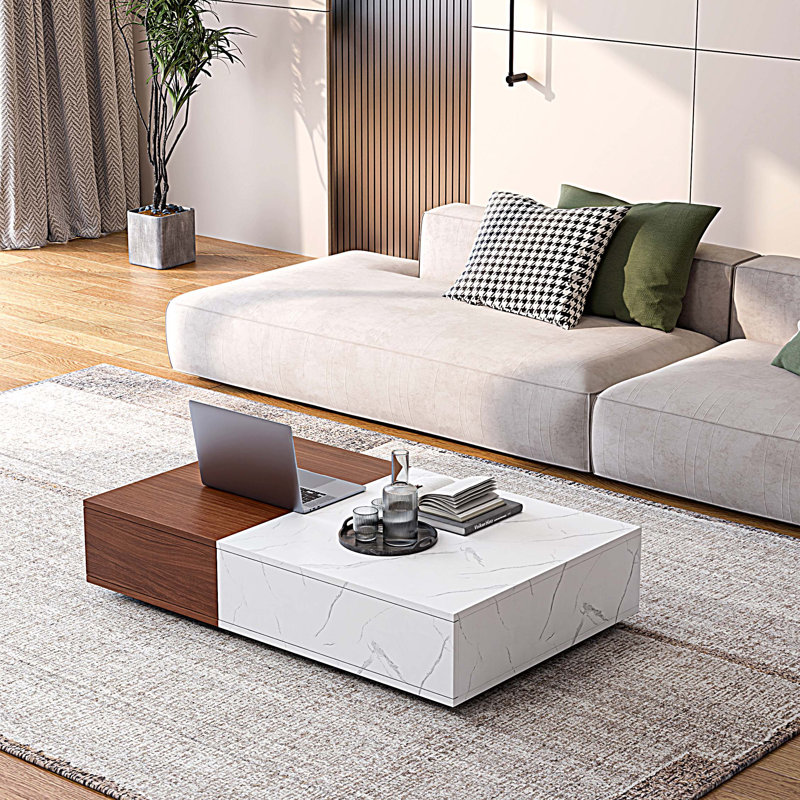Modern coffee table with two storage spaces