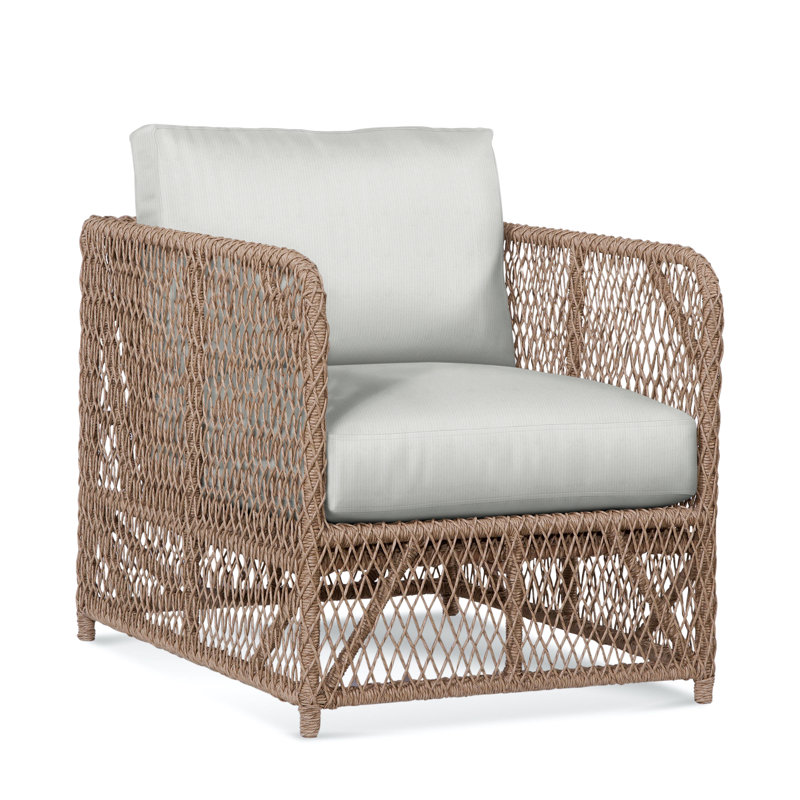 Chelsea Wicker Outdoor Lounge Chair , Sunbrella® Cushions Included, Chalk Nub; 6369-91