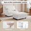Chaise longue moderne avec repose-pieds mobile et coussin (ensemble de 2)-115747914