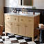 Meuble-lavabo simple 48 po avec dessus en marbre d'ingénierie, fermeture en douceur et protection anti-éclaboussures Lignum