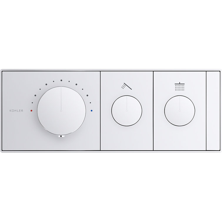Anthem Two-Outlet Thermostatic Valve Control Panel With Recessed Push Buttons