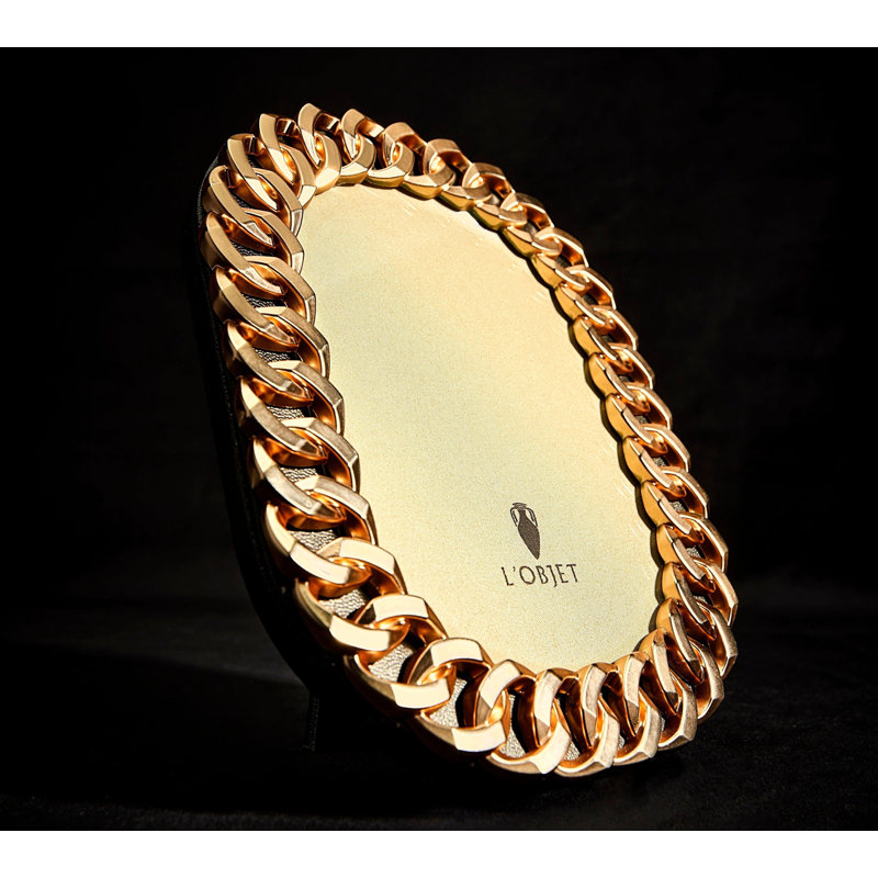 Cuban Link Frame, Gold, 24k Gold Plated, 4" W x 6" H
