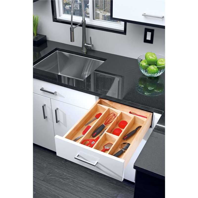 Rev-A-Shelf Wood Trim-to-Fit Drawer Organizer Insert, 2.88"H x 24"W x 22"D