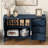 Modern Wave-Pattern Sideboard With 3 Drawers, Large Storage Buffet Cabinet-470138266