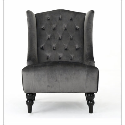 Hi-Back Club Chair with Wing-Back Design and Button-Tufted Diamond Stitching for Modern Comfort and Style