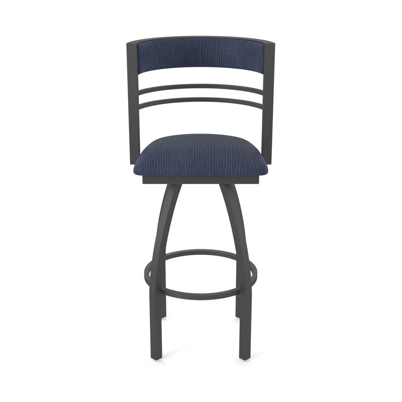 Hunter Swivel Stool, Tabouret de bar (siège d'une hauteur de 30 po), Étain, Tissu-graphique ancre