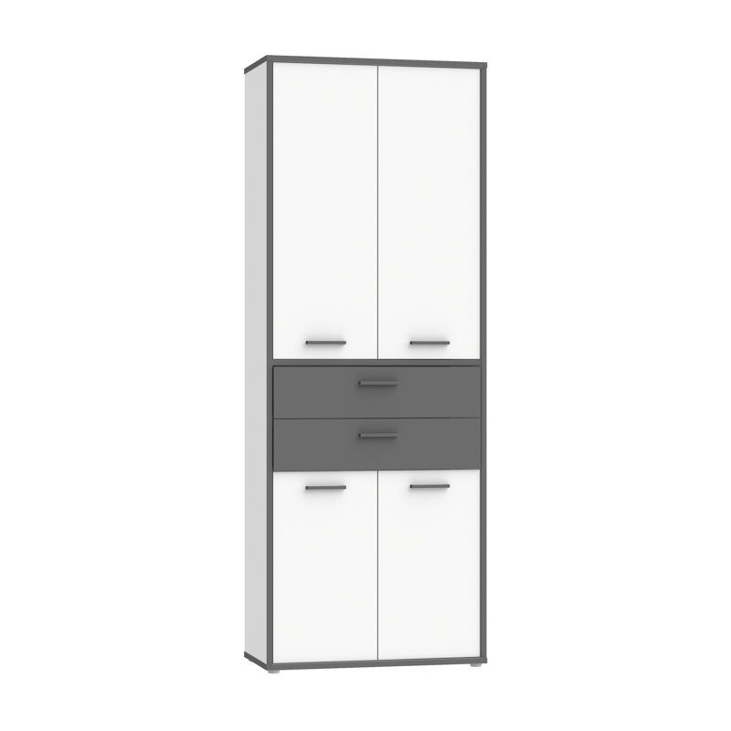 Bibeau 4 Door Manufactured Wood Wardrobe
