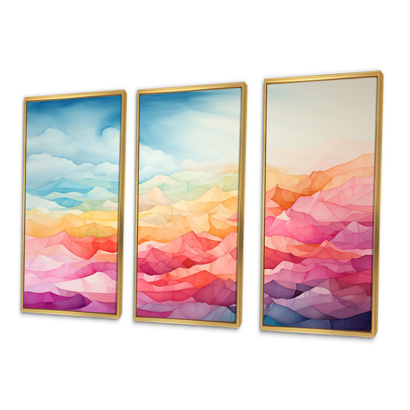 Ensemble de salon Aurora Borealis, Gold Floater Framed, H 28 po x l 36 po x P 1 po