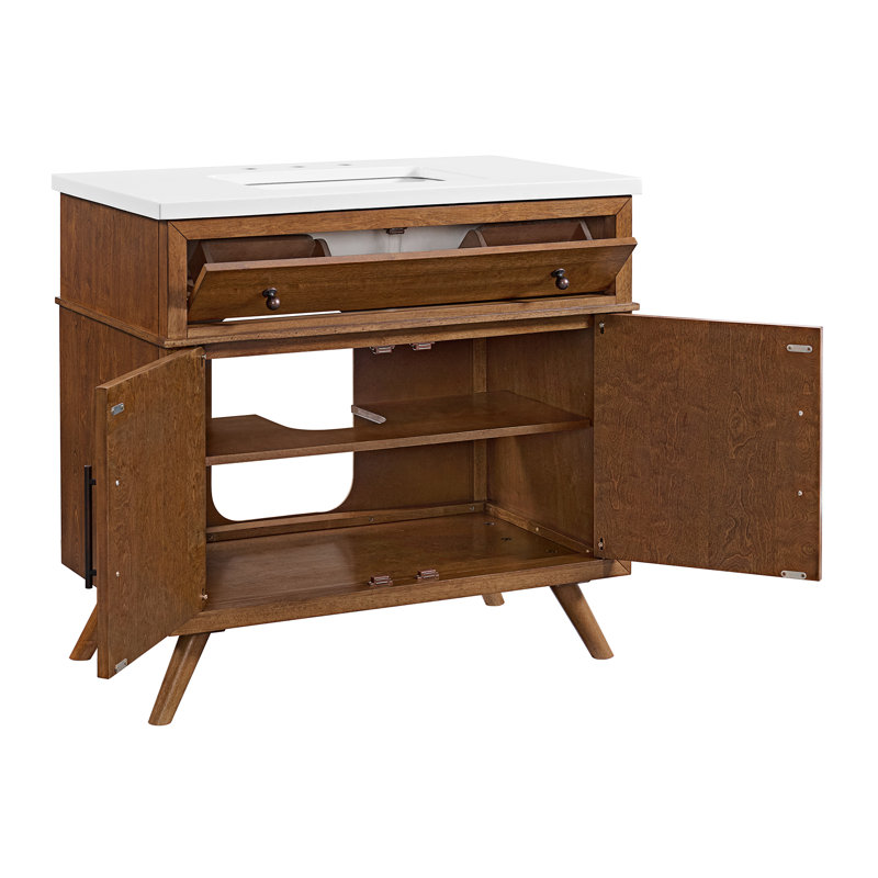 Meuble-lavabo simple 37 po Mid-Century