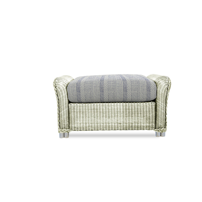 Reflections Outdoor Ottoman, Ivory, Friendly Flax