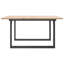 Table basse avec cadre en O, bois massif de pin et acier-1371607399