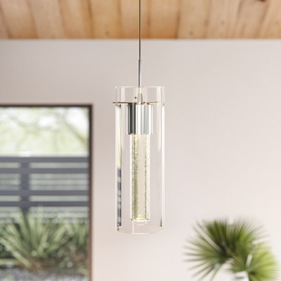 Ladue 1 - Light Brushed Chrome LED Single Pendant