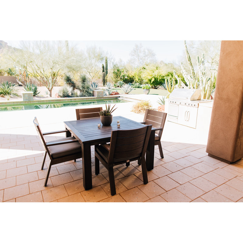 Laguna Outdoor Dining Armchair with Cushion, Cast Mist Sunbrella® Plainweave