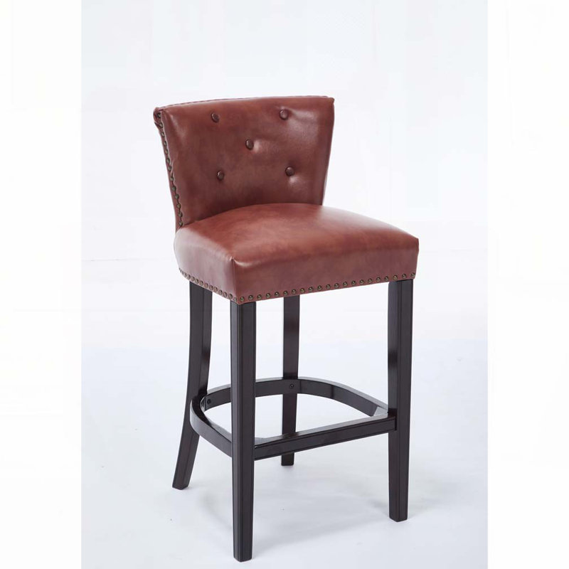 Faux Leather Bar Stools, Counter Stool (25.6" Seat Height)