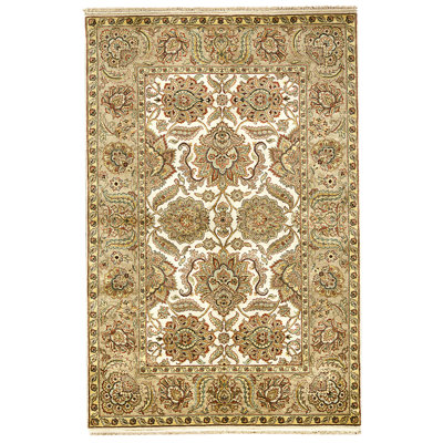 Tapis ivoire et chameau noué à la main de haute qualité