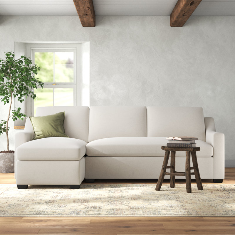 Cranbrook Upholstered L-Shaped Sectional, Nomad Snow Crypton® Chenille, Left Hand Facing