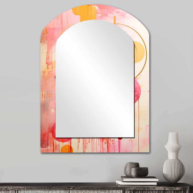 Miroir mural rose et rose, 34 po x 25 po