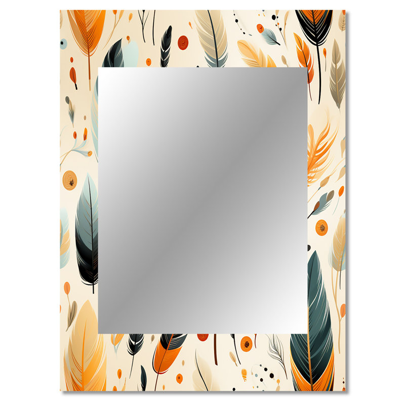 Denicia artistique nomade Boho motif tons de terre - miroir mural boho, miroir décoratif boho, impression sur métal