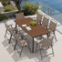 8 - Person Metal Patio Diining Set With Foldable Chairs And Umbrella Hole