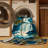 Machine Washable Art Deco Blue Area Rug-542907714