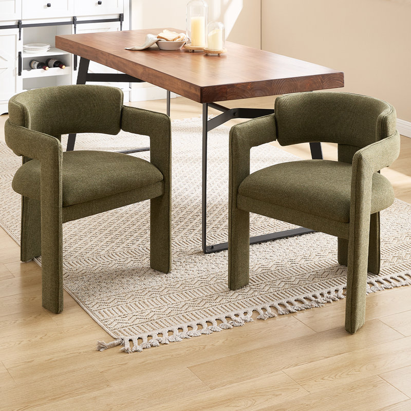 19'' H Modern Upholstered  Dining Armchair With Backrest For Living Room/Dining Room, Green
