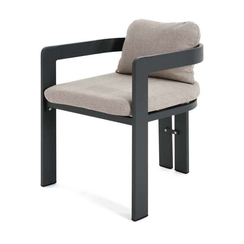 Outdoor Dining Armchair with Cushions, Beige