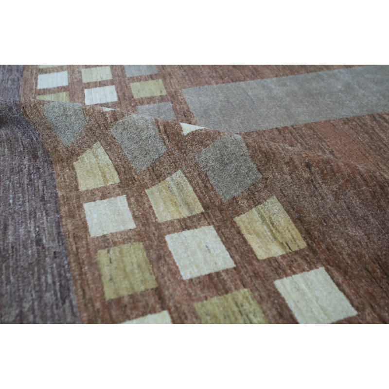 Hand-Knotted High-Quality Red and Brown Area Rug