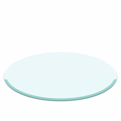 Plateau de table en verre trempé de 30 po - Surface brillante et usée de 0,4 po d'épaisseur et biseautée pour les tables de réunion de bureau 2/5 po - Matériau lisse pour un nettoyage quotidien